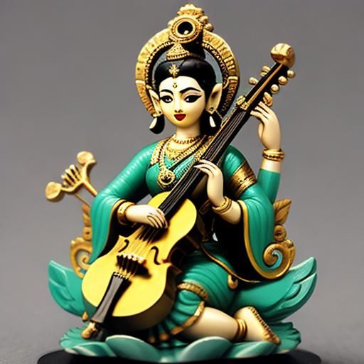 Goddess Saraswati: Traditional Indian Art