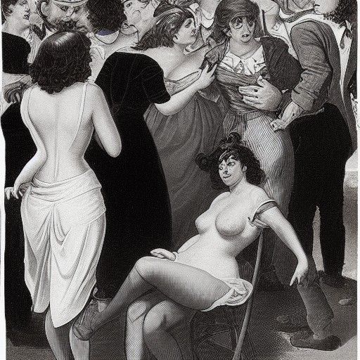 Woman in Torn Dress, Digital Art Portrait