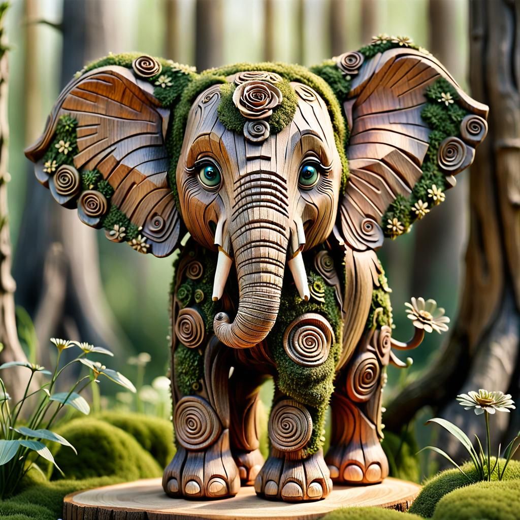 Elephant - Wood Art