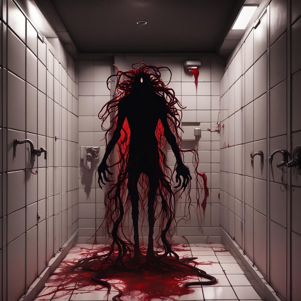 Eldritch Monster Silhouette in Red and Black