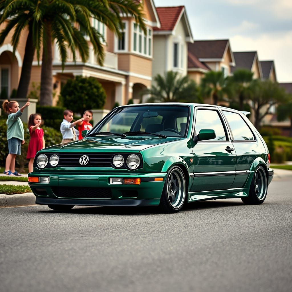 Emerald Green GTI Show Car with Deep Dish Wheels