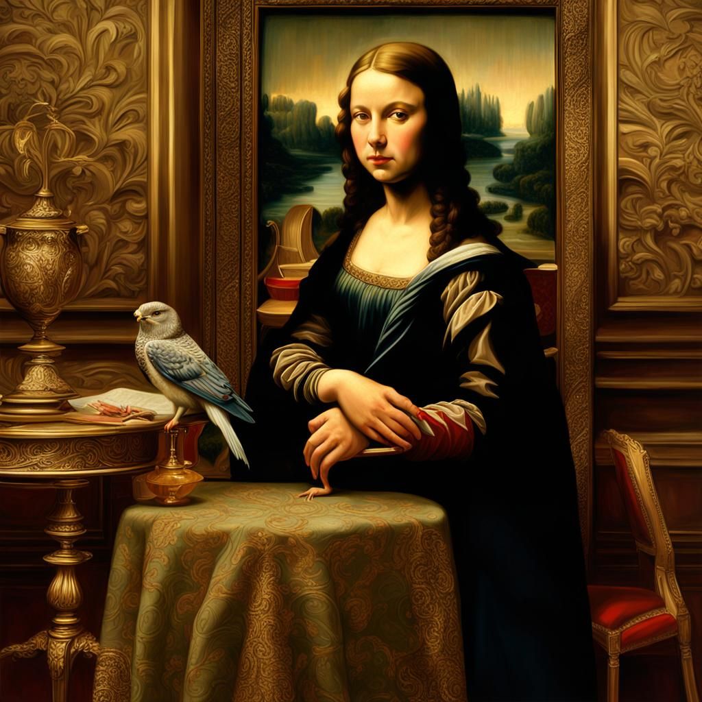 Mona Lisa and Taylor Swift in Renaissance Portrait