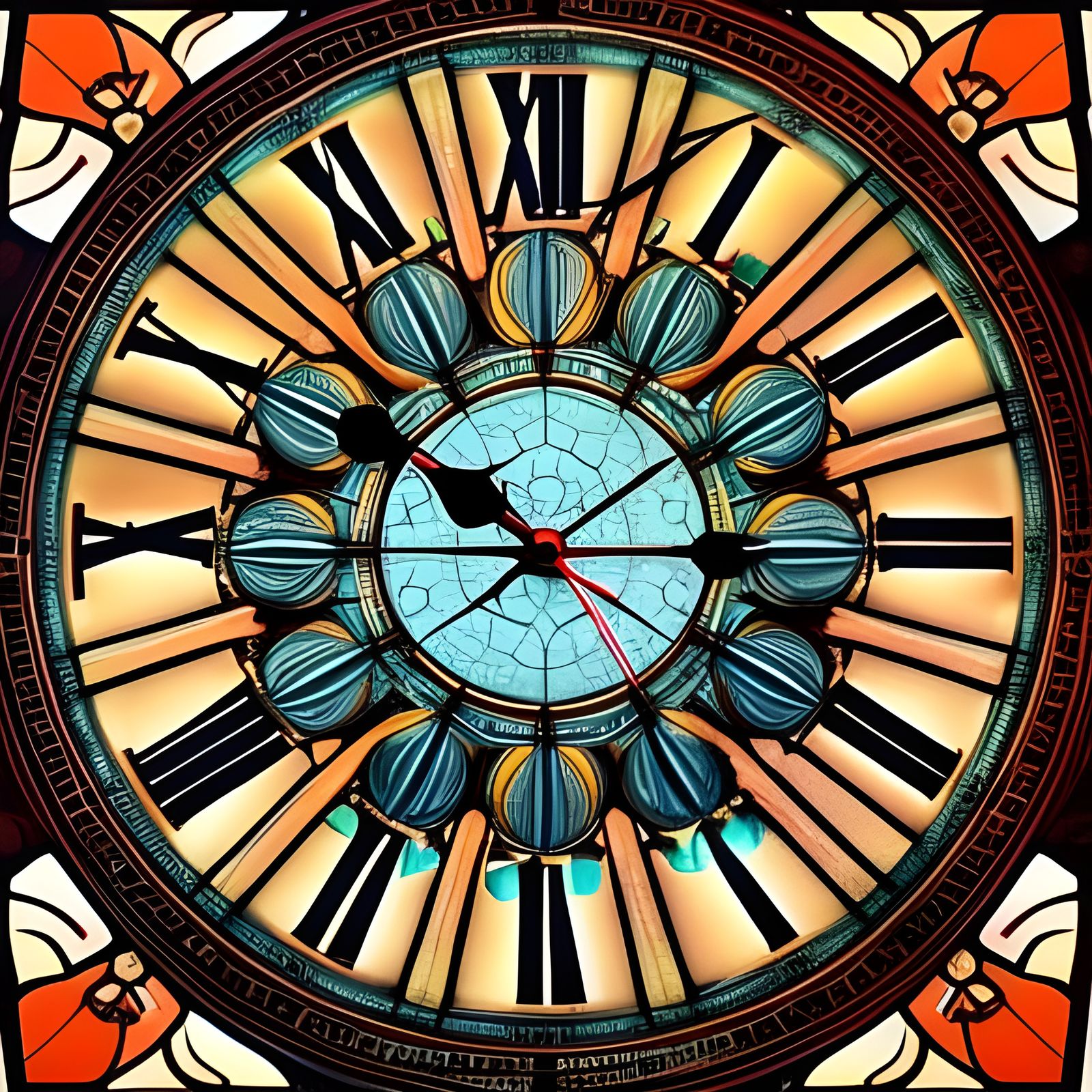 Ornate Clock Concept Art in Art Nouveau Style