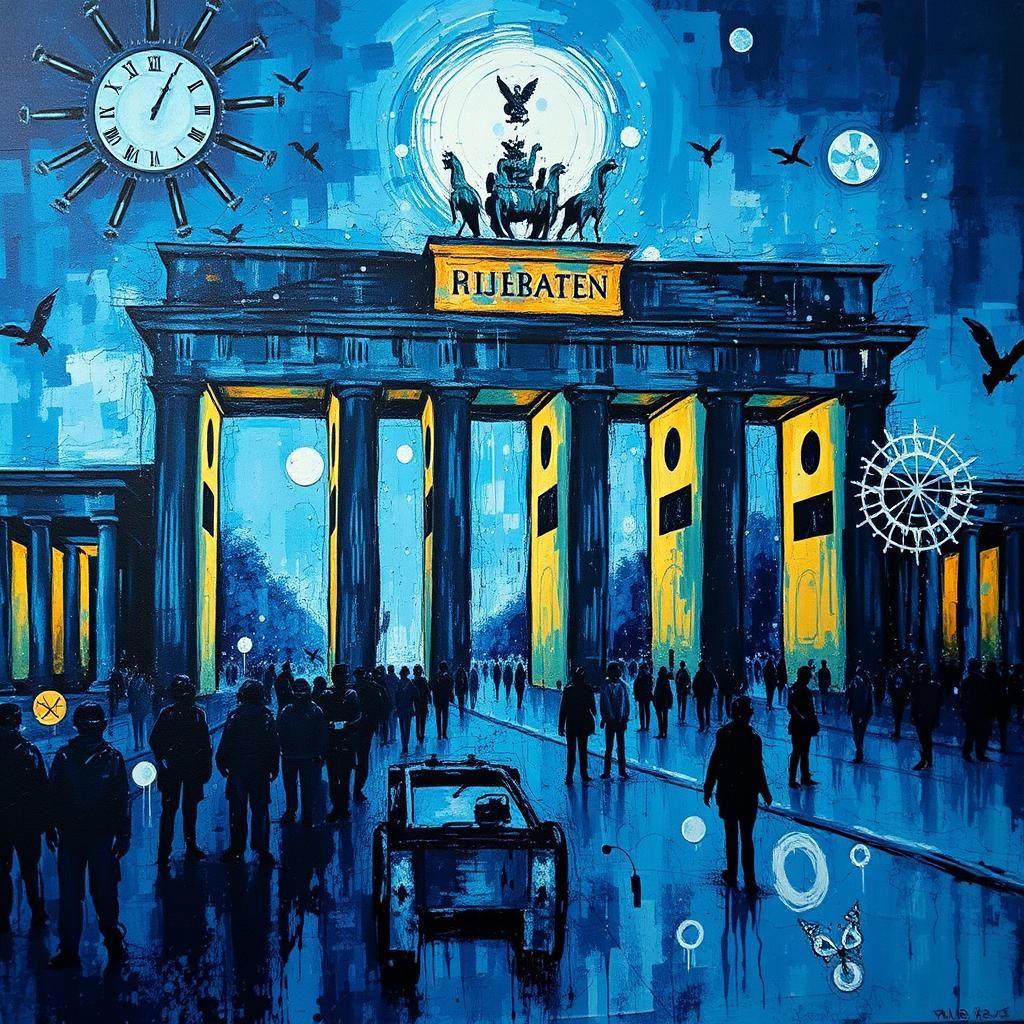 Brandenburg Gate in Dystopian Art Deco Surrealism