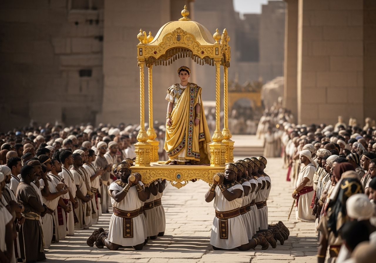 Roman Emperor's Parade in Ancient Egypt, Photorealistic Styl...