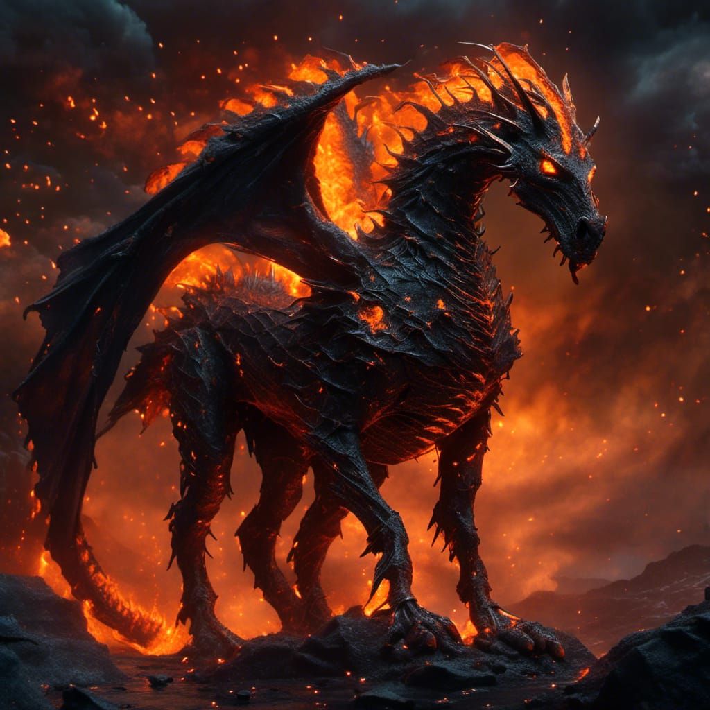 Epic Undead Dragon-Horse Hybrid in Hyperrealism