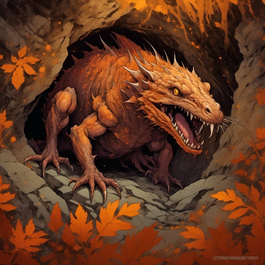 Fantasy RPG Monster Illustration in Ink and Acrylic