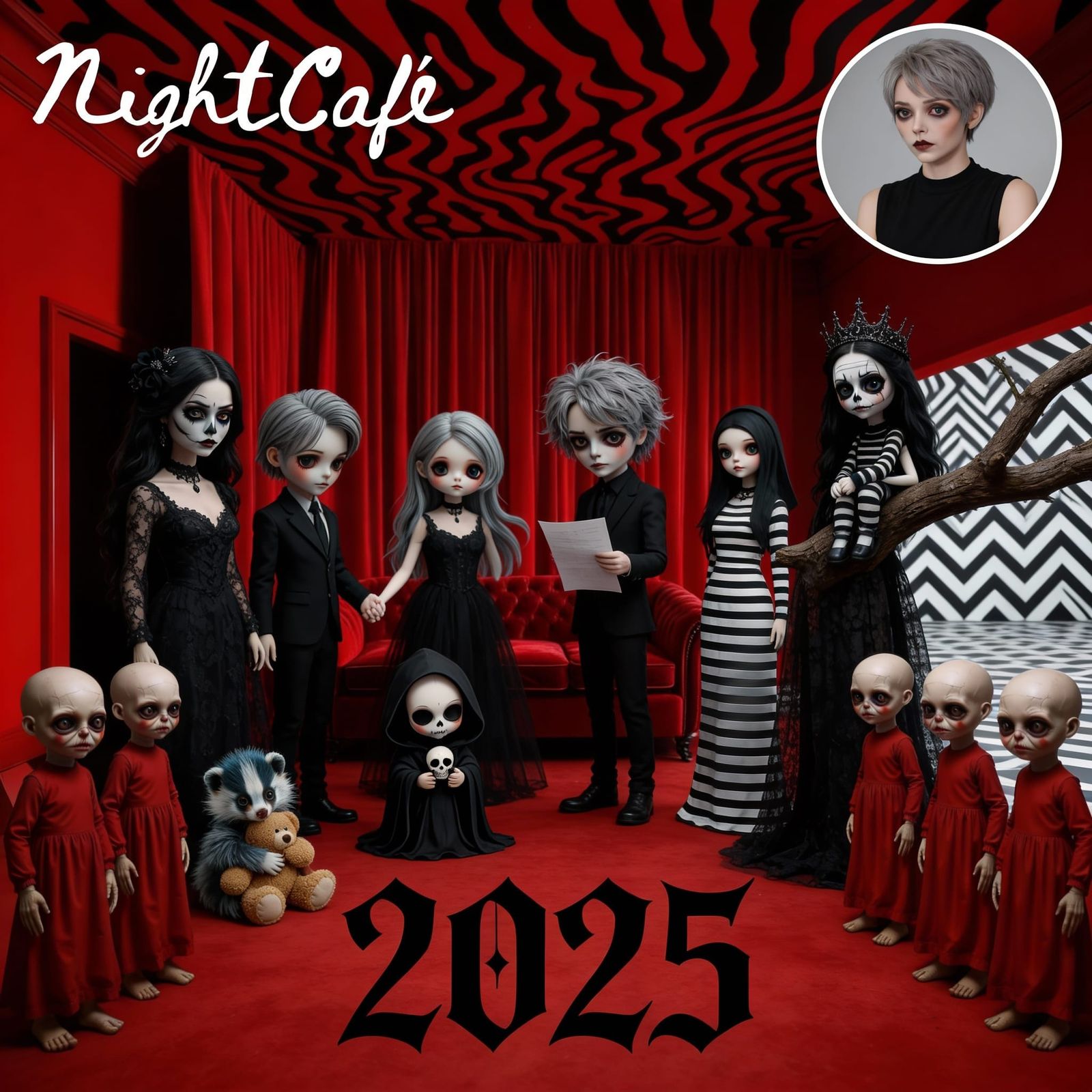 AI Collage of 2025 NightCafe Artworks