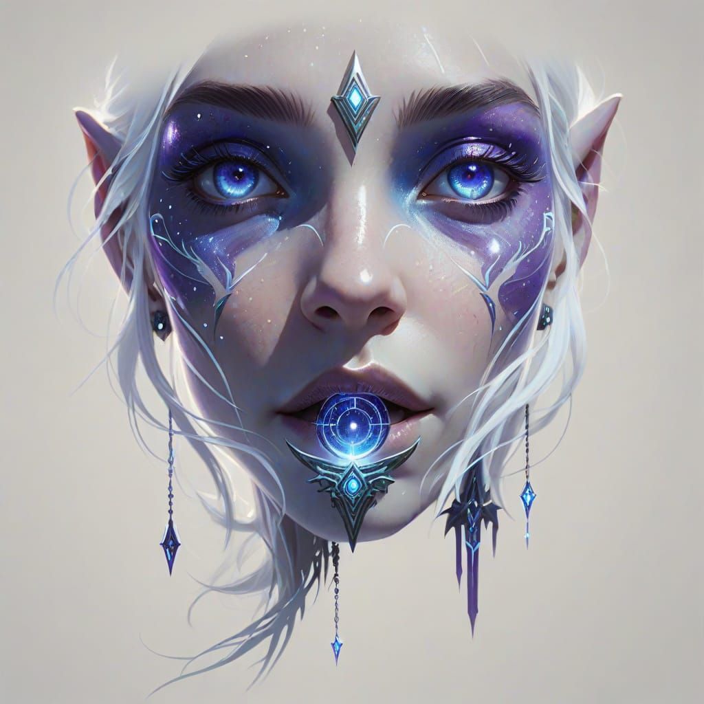 Ethereal Woman with Cosmic Glow in Fantasy Art Style