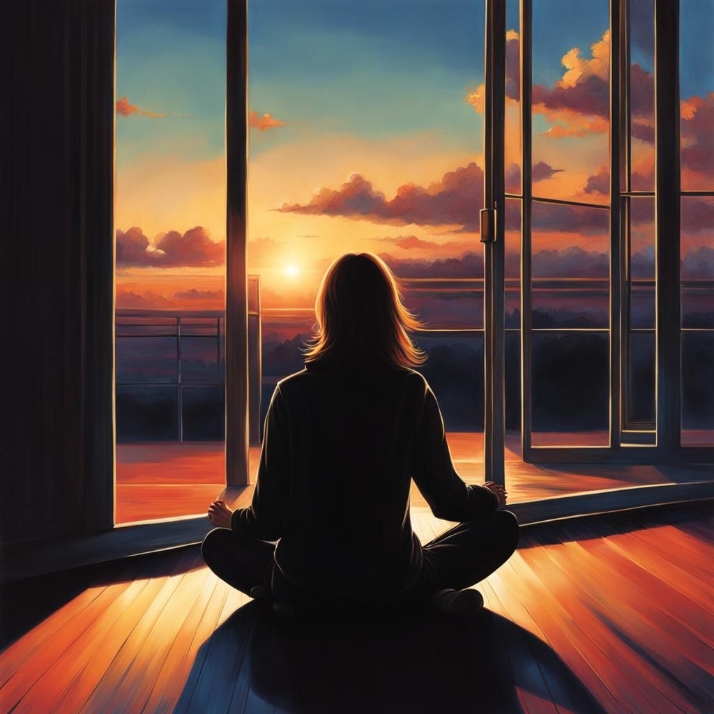 Figure Waiting for Daybreak Under Flashing Lights