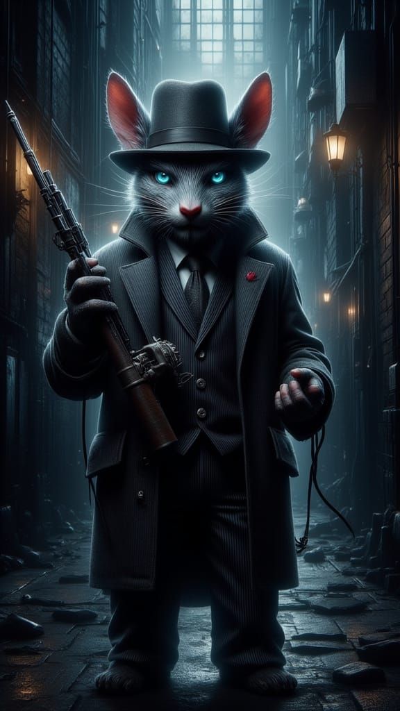 Gangster Mouse Soldier in Noir Sewer Scene