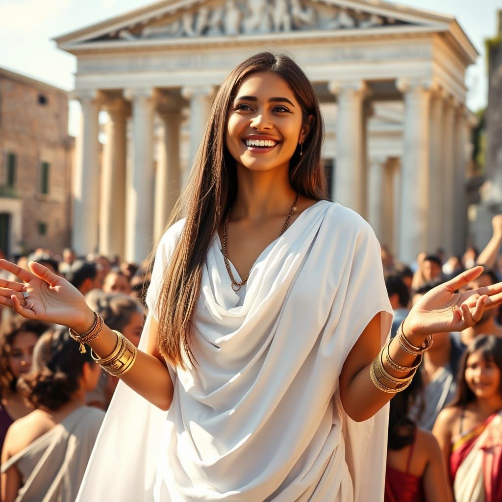 Filipino Woman Preaching in Ancient Rome