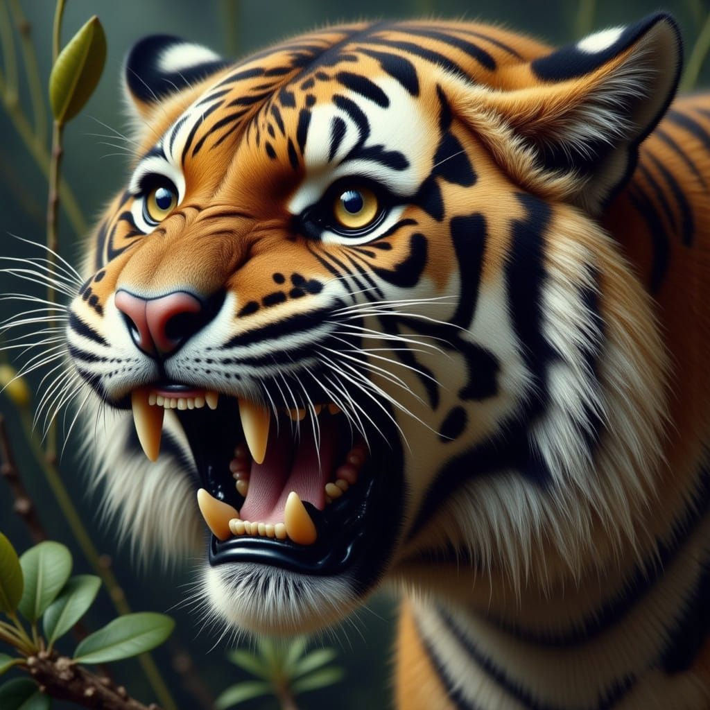 Majestic Tiger Stalking in the Wild