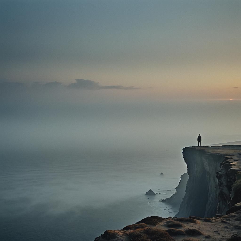 Surreal Ocean View at Dusk in Dreamlike Style