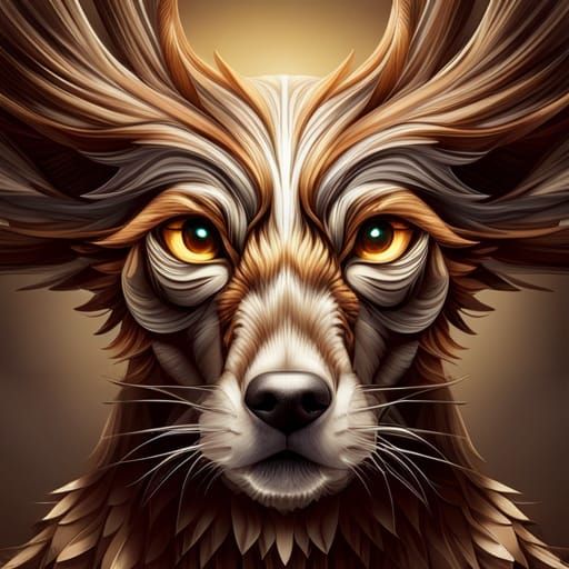 Intricate Mechanical Dog Artwork in Digital Art Style