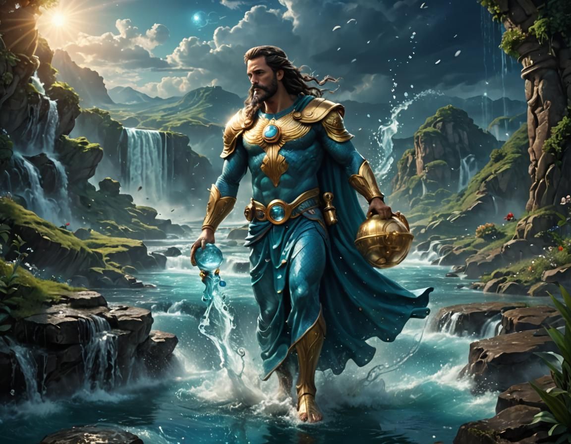 Aquarius the Water Bearer, leaving a trail of water, a path for the people who can see it, as it leads to a better futur...