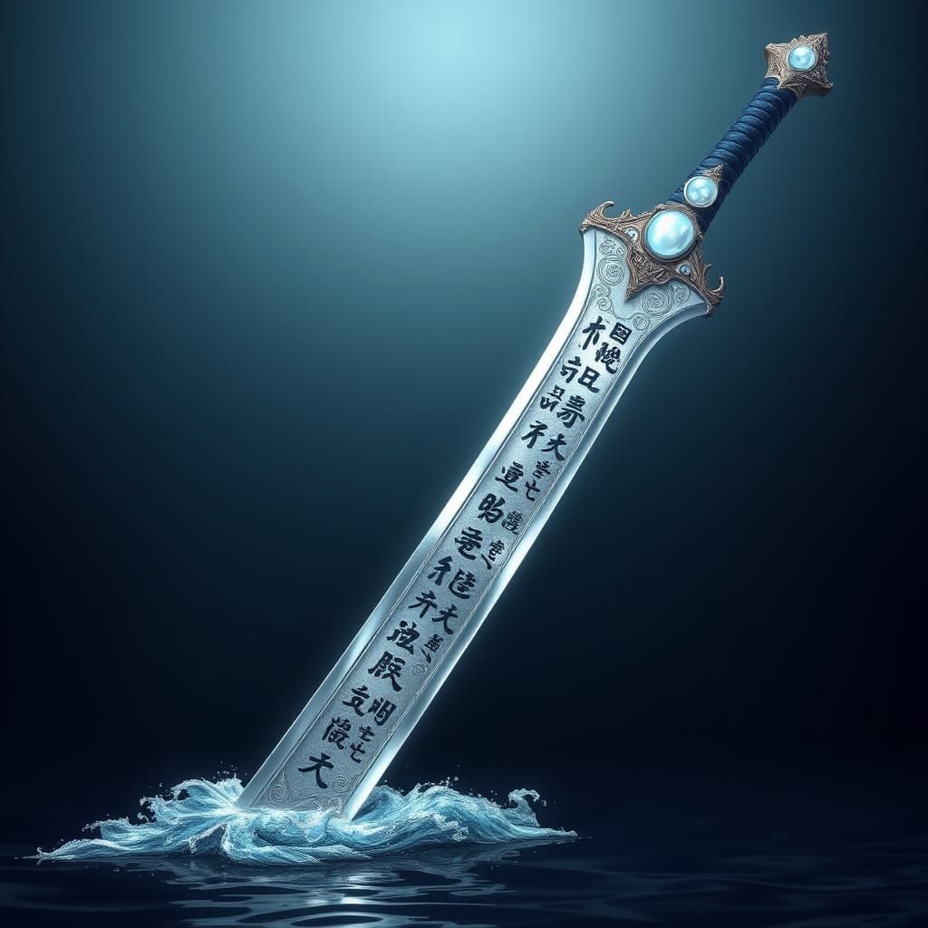 Surreal Taoist Elemental Sword Embodies the Essence of Water