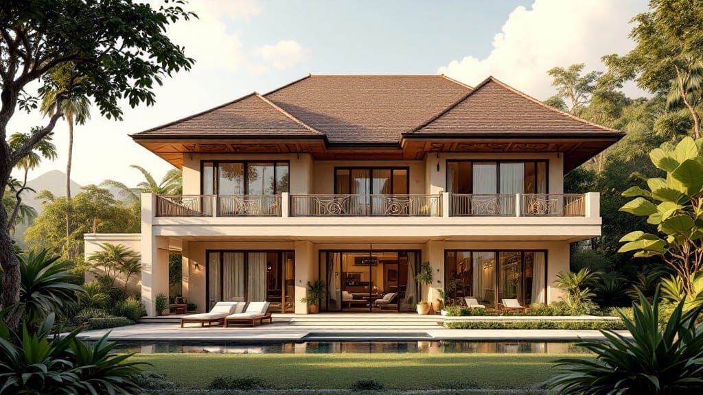 Modern Art Deco Villa in Lush Balinese Setting