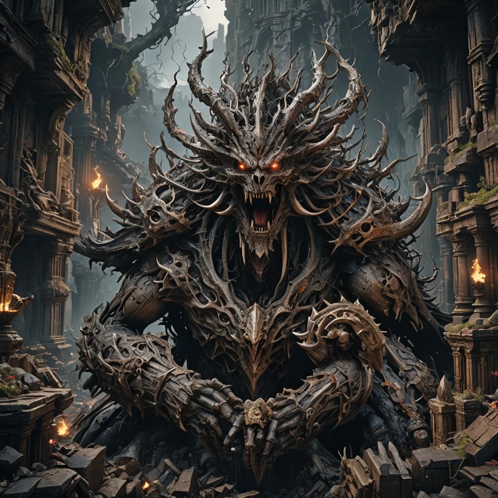 Mankind's Destruction: Hyperdetailed Dark Fantasy in 8K