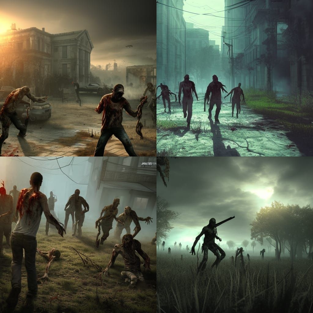 Zombie Apocalypse in 3D Game Cinematic Style