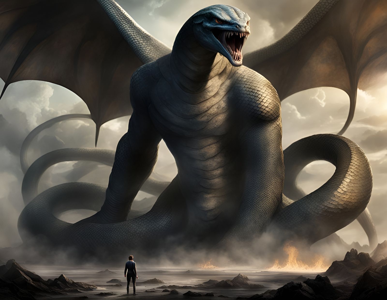 Typhon: God and Monster in Matte Painting Style