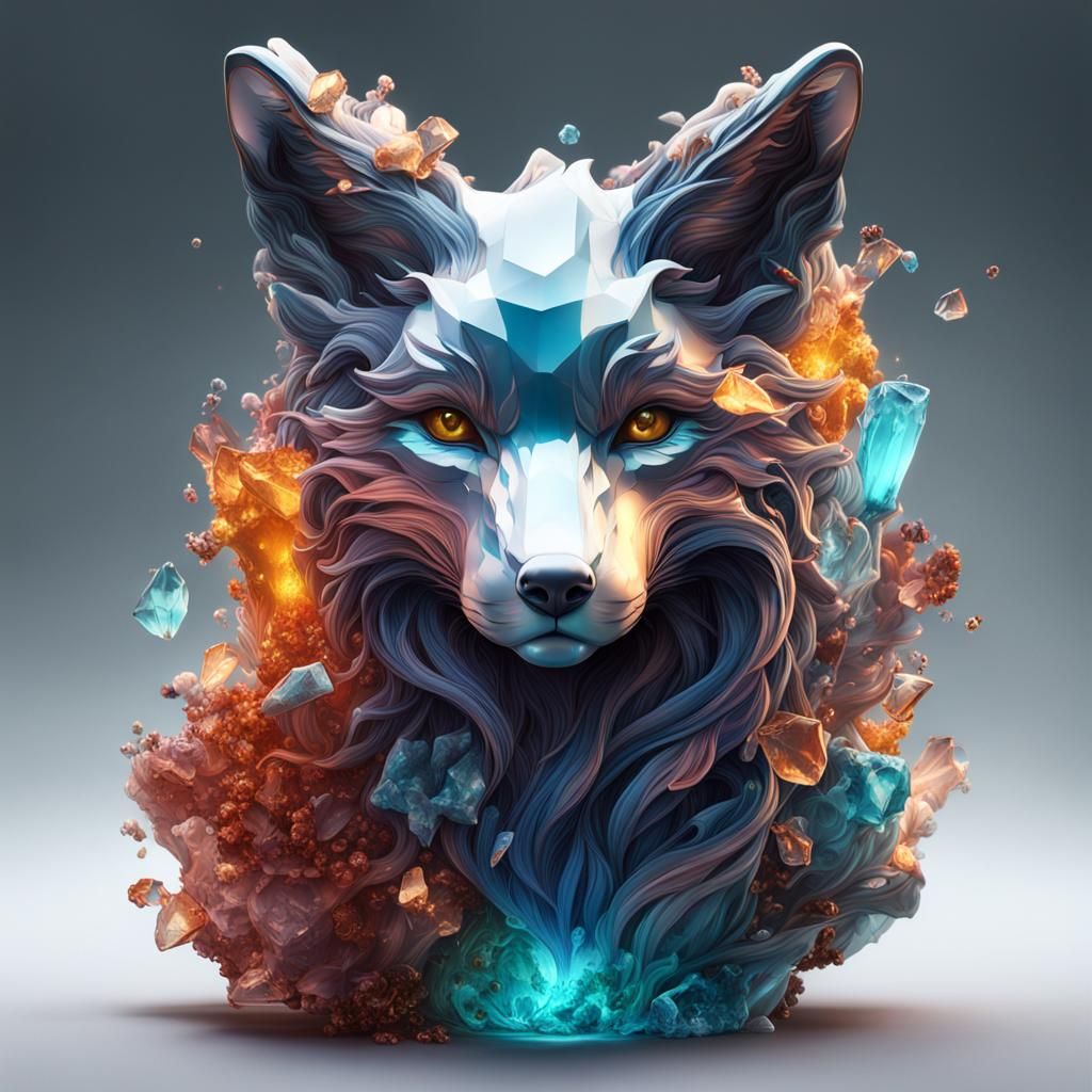 Crystal Fox Inspired by Detailed Matte Painting