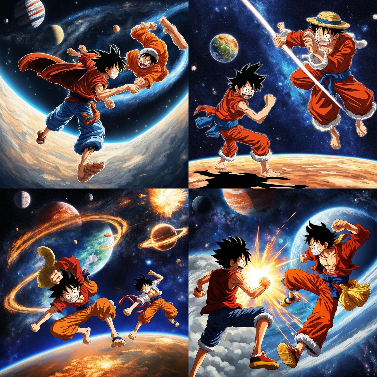 Luffy vs Goku: Anime Battle in Space