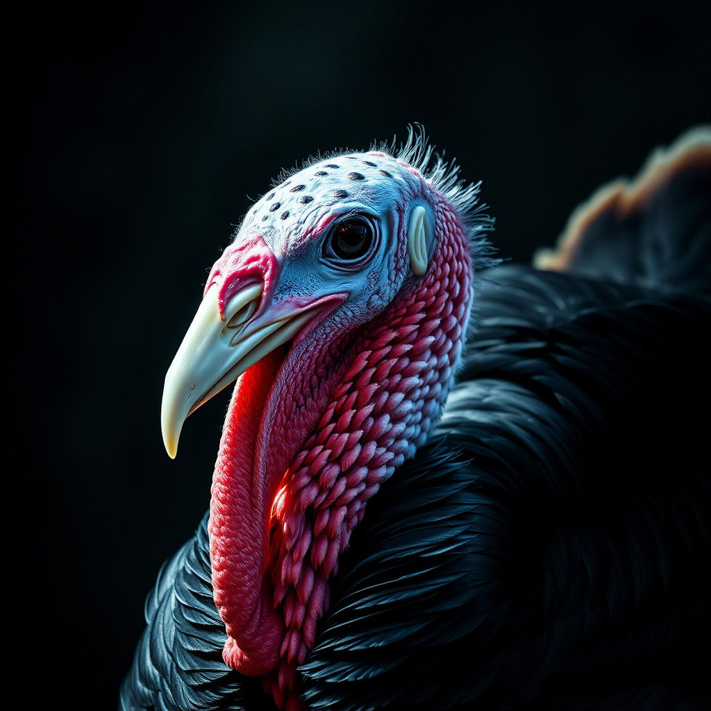 Regal Turkey with Gleaming Beak and Crystal Teeth