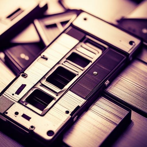 Hyperrealistic Cassette Tape Close-Up in High Definition