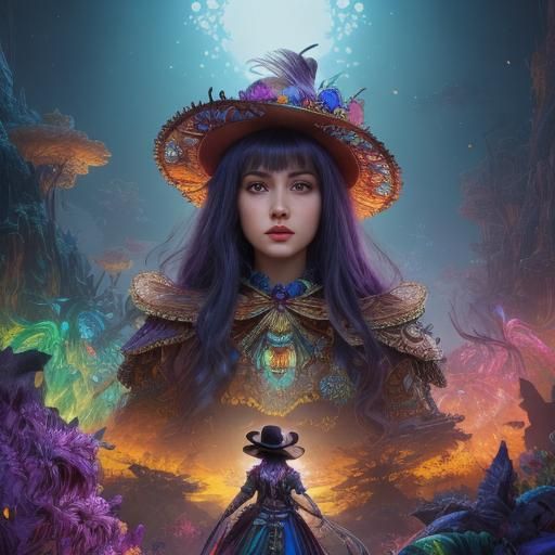 Fantastical Iridescent Hat in Maximalist Style