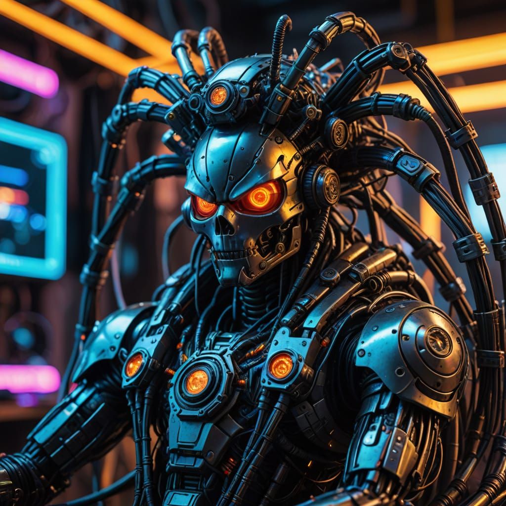 A throne made entirely of old USB cables