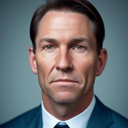 Sleek Businessman with Strong Jawline and Piercing Eyes