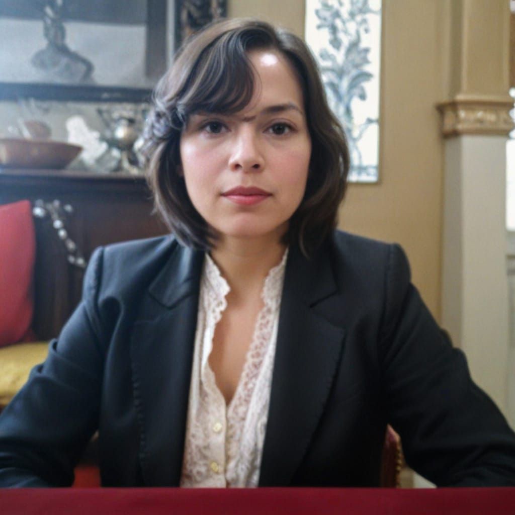 Elegant Woman in Warm Baroque Light