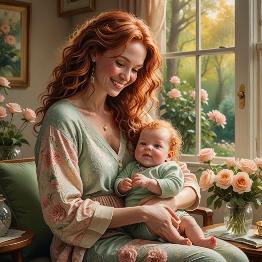 Warm Family Portrait in a Whimsical Spring Garden Setting