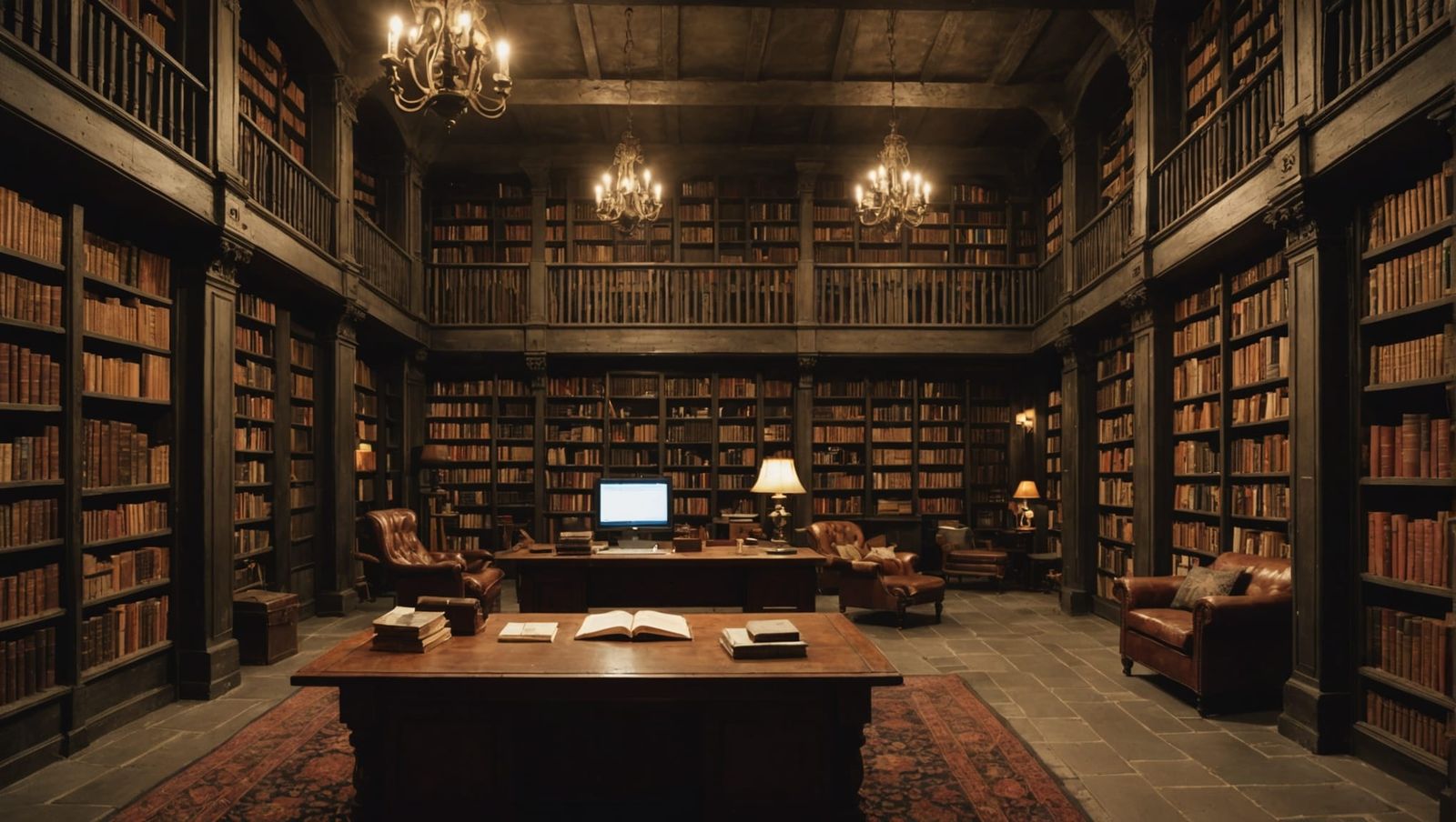Cozy Library in a Dungeon