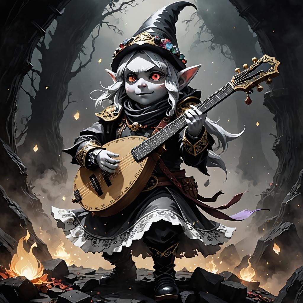 Lawful-evil gnome bard-warlock