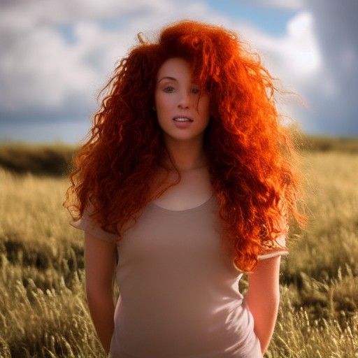 Radiant Woman with Red Hair in Divine Light