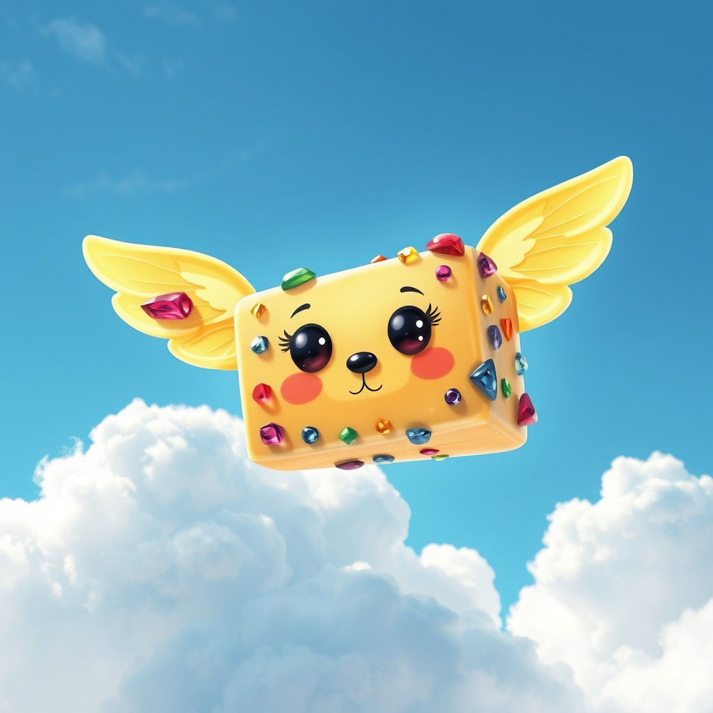 Flying Gem Butter: Whimsical Watercolor Art