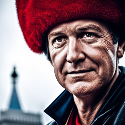 Tucker Carlson in Russia Wearing Russian Hat