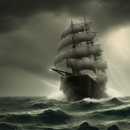 Ship vs Sea Monster in Epic Storm