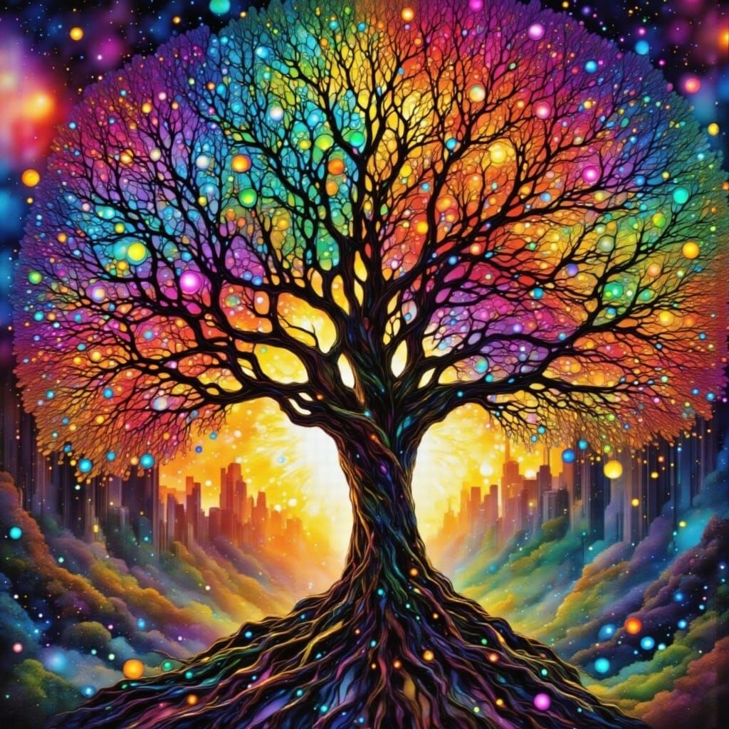 Cyberpunk Style Drink in Glass