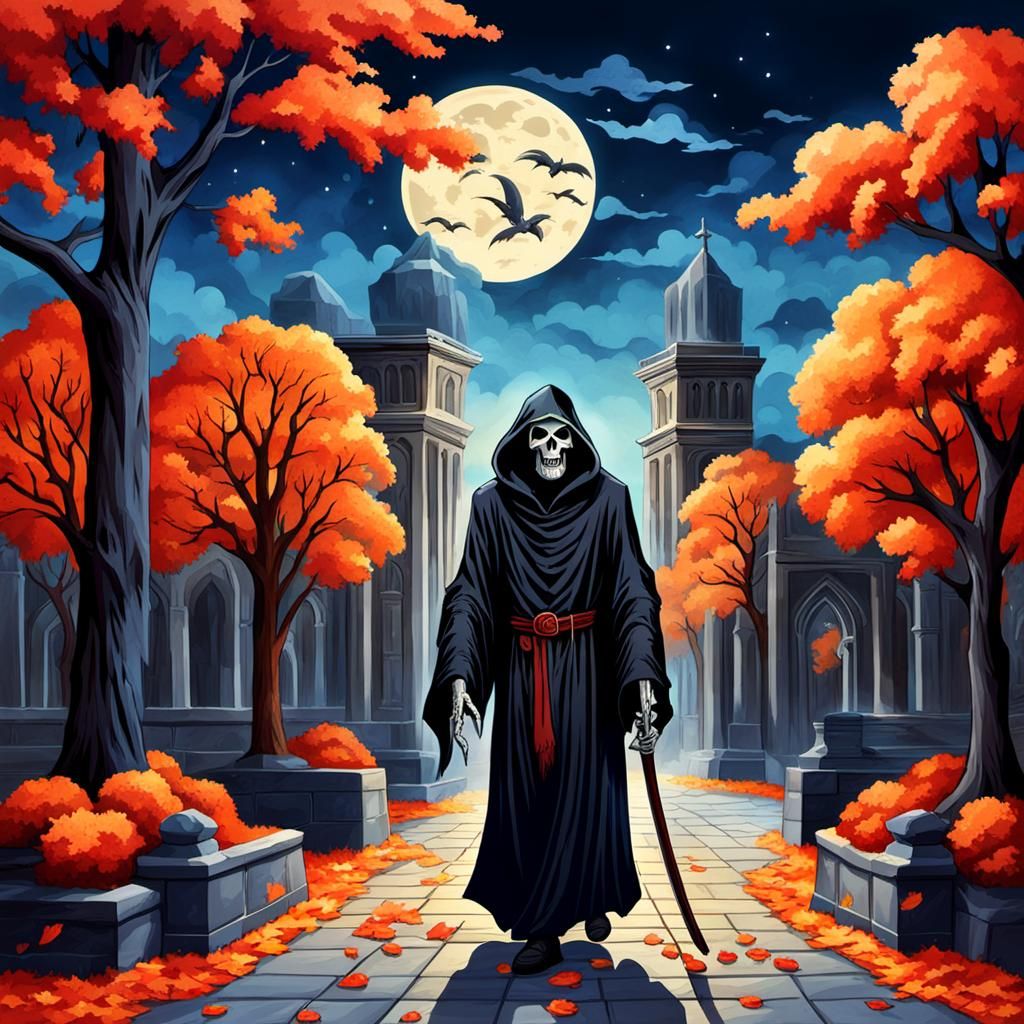 Stylized Grim Reaper Illustration