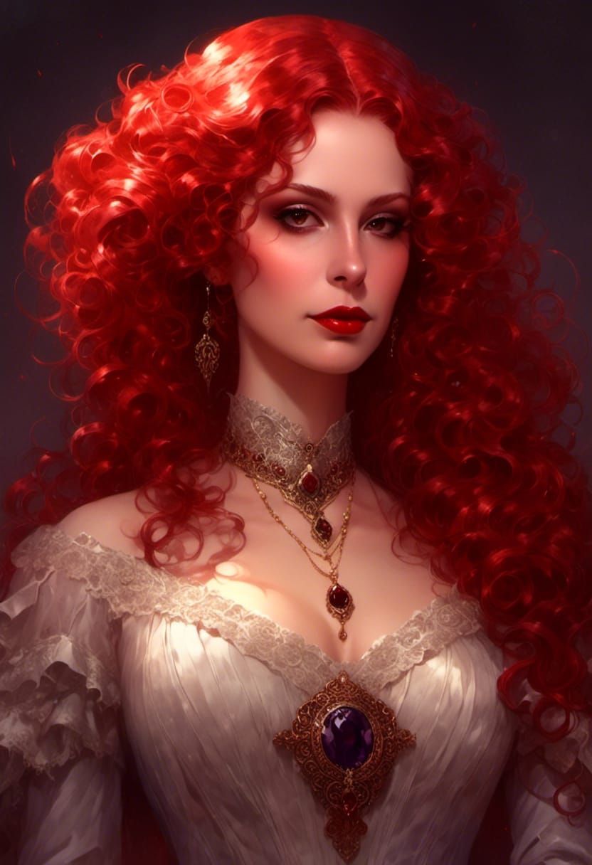 Victorian Vampire Portrait in Hyperrealistic Style
