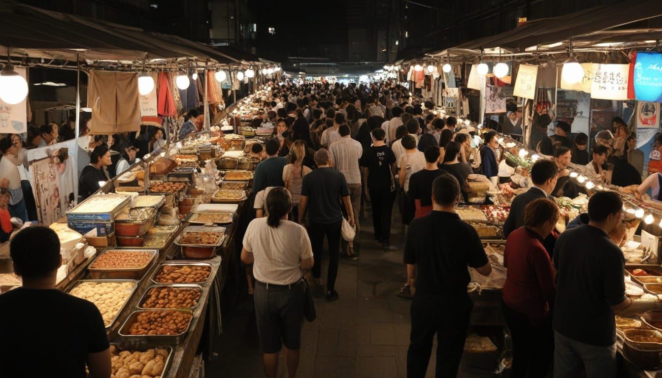 Daily Challenge #859: Night Market - The dimly lit, late-nig...