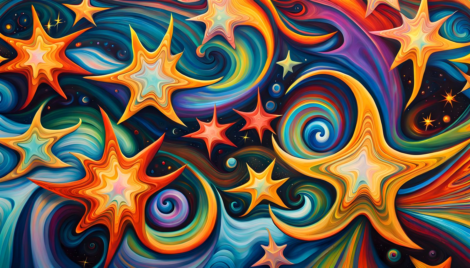 Iridescent Star Cluster Formation in Abstract Expressionism