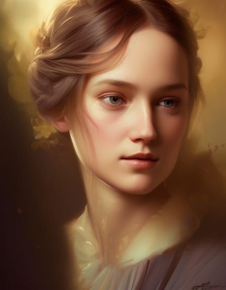 Young Duchess Portrait in Hyperdetailed Art Style