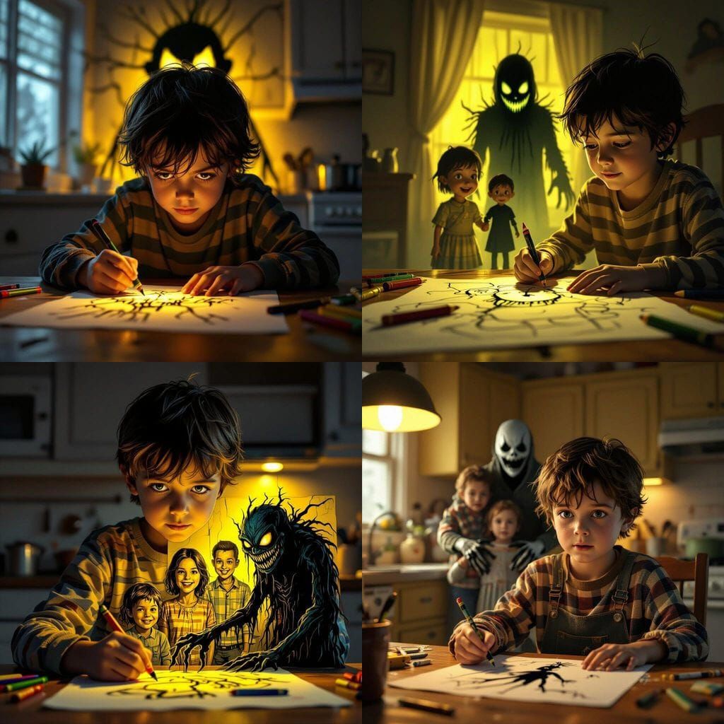 Creepy Child Drawing Unleashes Sinister Figure