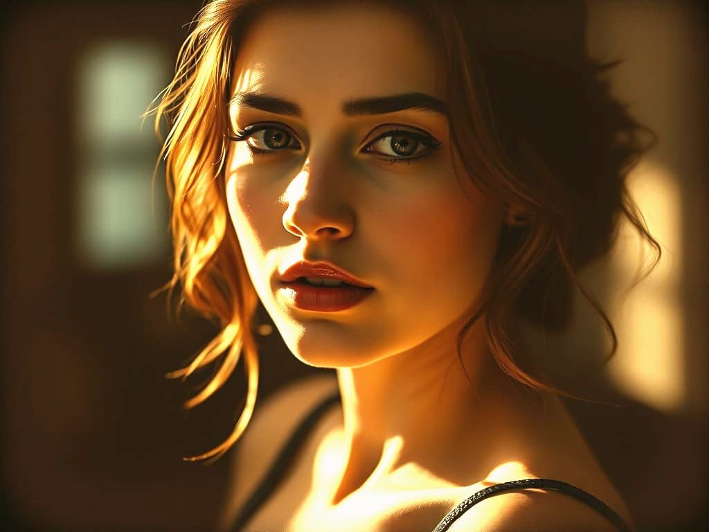 Nostalgic Sepia Portrait of a Beautiful Woman