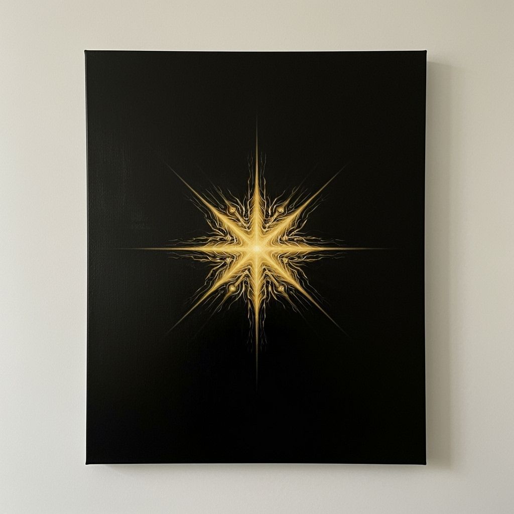 Golden Light Emanating from Black Canvas