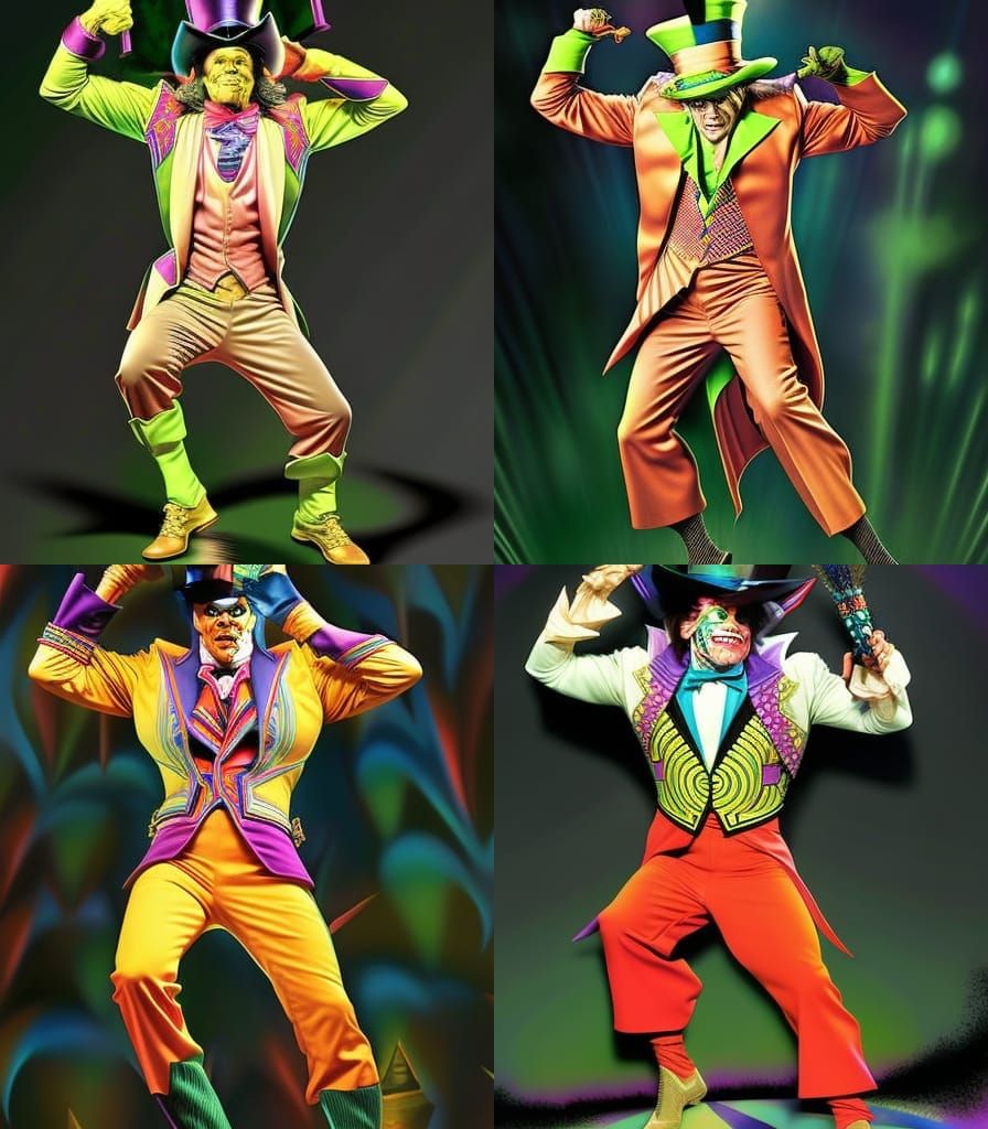 Mad Hatter with Jester Makeup, Comic Book Art